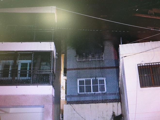 부산 동구 수정동 한 빌라 화재.(사진제공=부산경찰청)