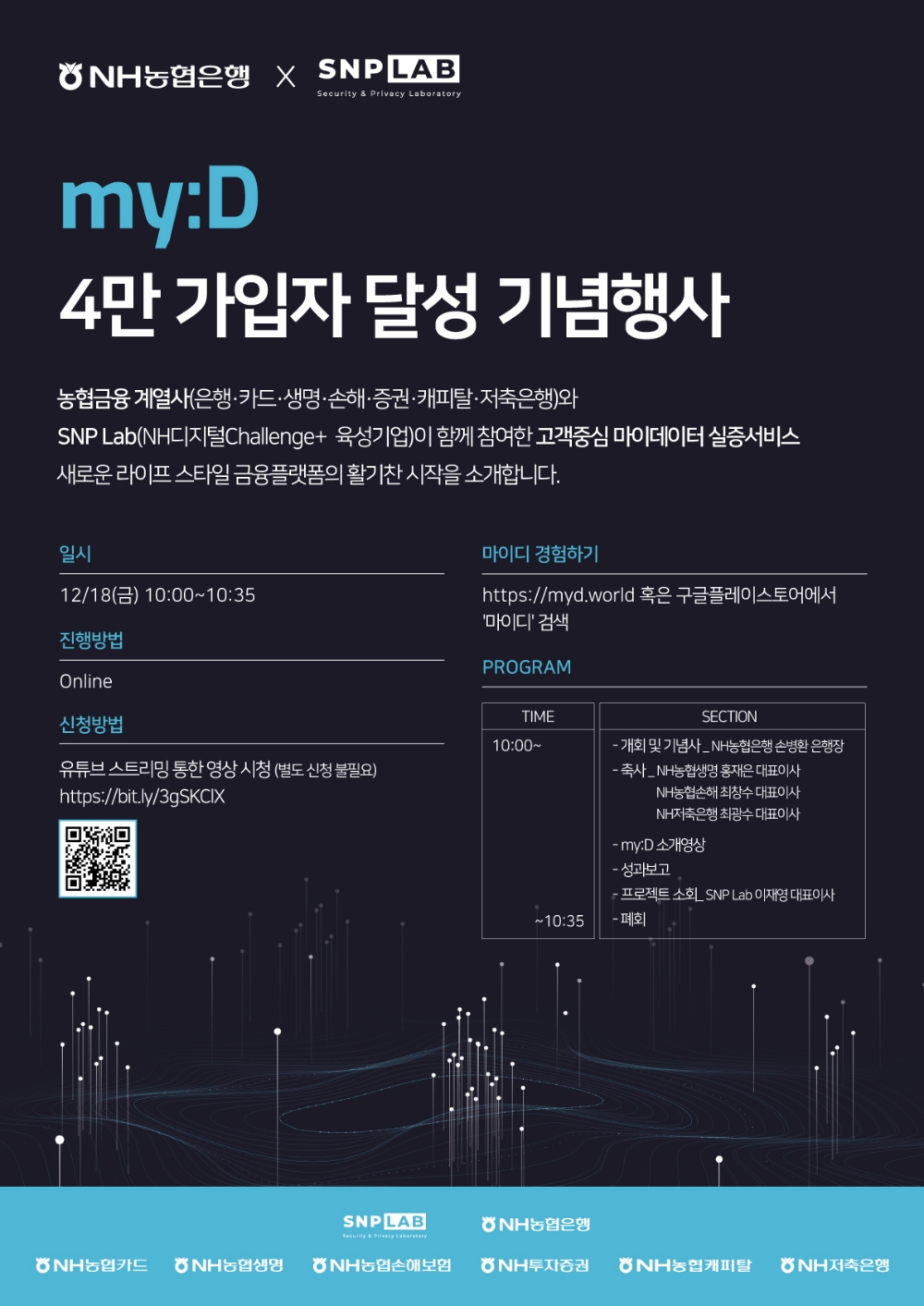 NH농협은행, 내 손안의 데이터 통장 '마이디(my:D)' 이용 고객 4만 명 달성 기념 행사