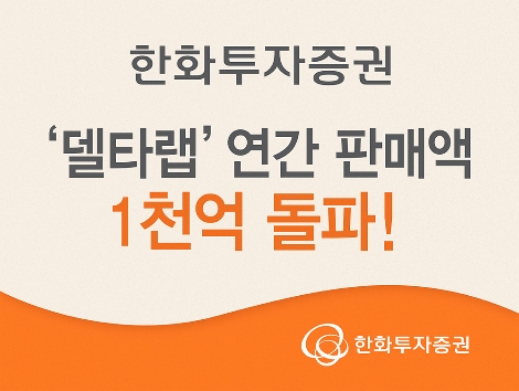 한화투자증권 “델타랩 연간 판매액 1000억원 돌파”