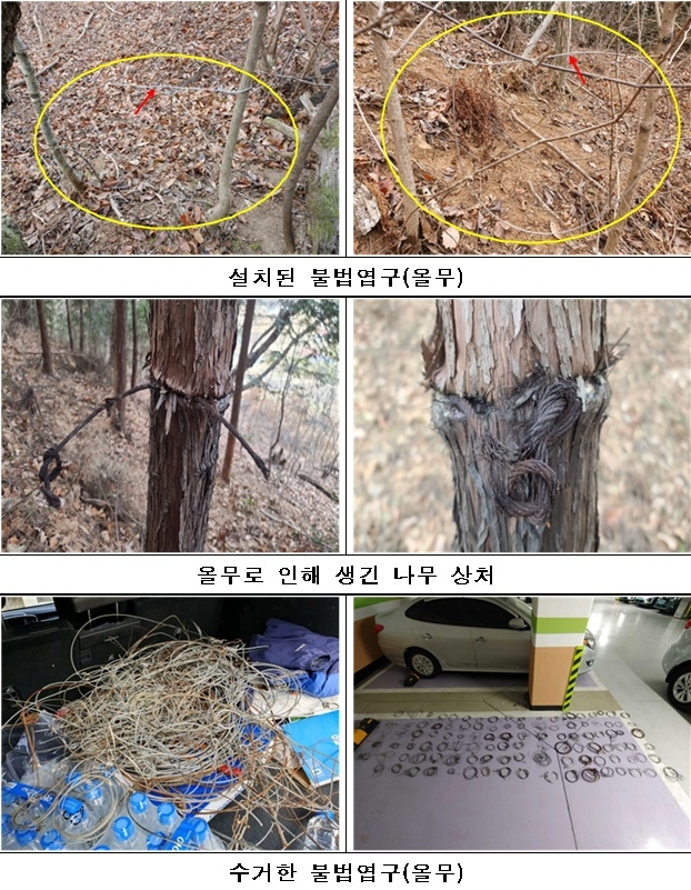 불법엽구 수거.(사진제공=낙동강유역환경청)