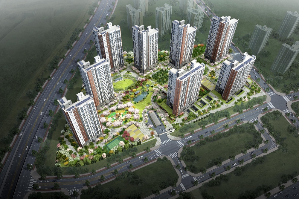 파주 운정신도시 우미린 더 퍼스트 조감도.(사진=우미건설)