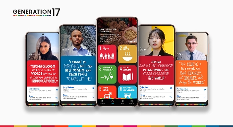 삼성전자와 UNDP가 17개의 지속가능발전목표 달성을 지원하는 프로젝트인 '제너레이션17'에 함께 할 새로운 청년 리더 4명을 추가로 선정했다. 두브레인을 창업한 최예진 대표(오른쪽에서 두번째)를 비롯해 (왼쪽부터) 브라질 출신 다니엘 칼라코(Daniel Calarco), 레바논 출신 나딘 카울리(Nadine Khaouli), 우크라이나 유리 로마쉬코(Yurii Romashko)가 이번에 새롭게 합류했다. 사진=삼성전자