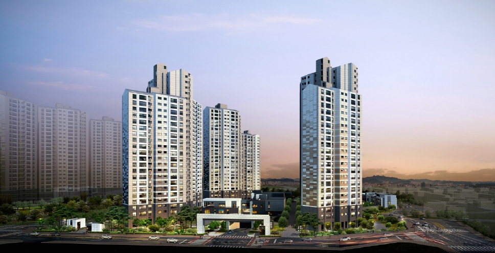 창원 푸르지오 더 플래티넘 야경 투시도.