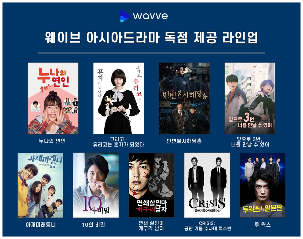 웨이브, 아시아드라마 독점 제공 라인업 강화