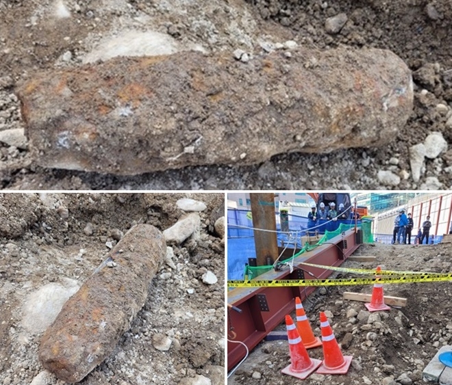 폭발물 의심물제.(사진제공=부산경찰청)