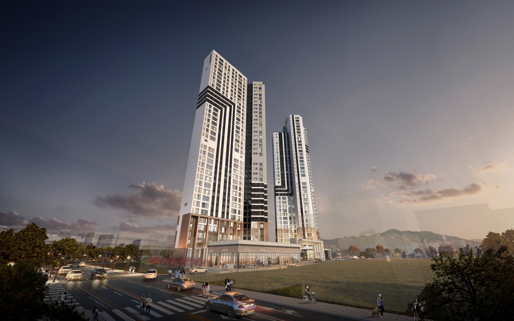 안락 스위첸 야경 투시도.(사진=KCC건설)