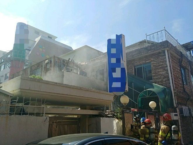 목욕탕 보일러실 누전추정 화재.(사진제공=부산경찰청)