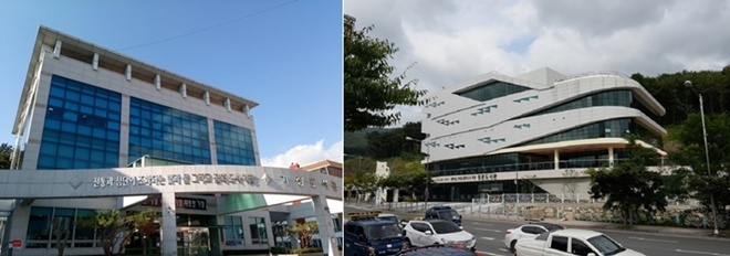 (사진왼쪽부터) 기장도서관과 정관도서관 전경.(사진제공=부산 기장군)