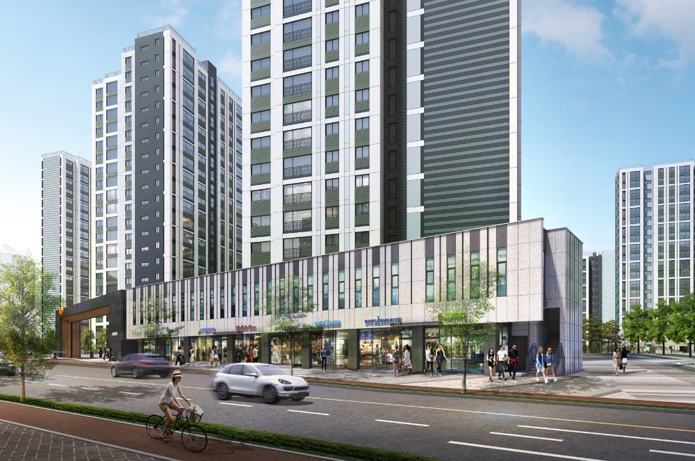 e편한세상 운정 어반프라임 단지내상가 투시도.(사진=DL이앤씨)