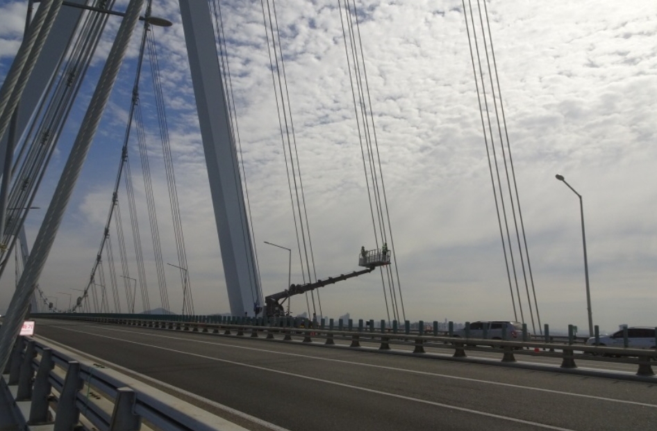 영종대교 안전진단 전경.(사진=국토안전관리원)