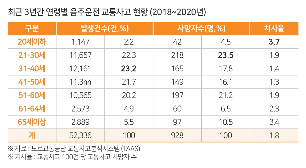 20대 음주 운전자, 사망사고 가장 많아…경각심 필요