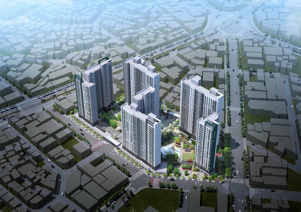 북구청역 푸르지오 에듀포레 조감도.