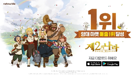 넷마블 '제2의 나라' 국내 구글·애플 최고매출 1위 등극