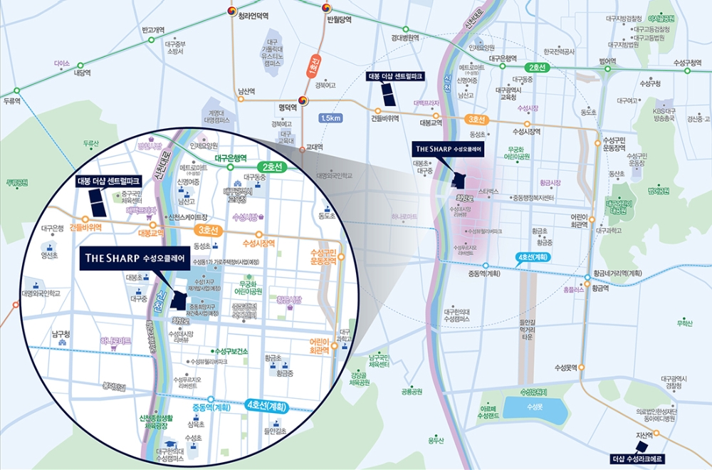 더샵 수성오클레어 위치도.(사진=포스코건설)