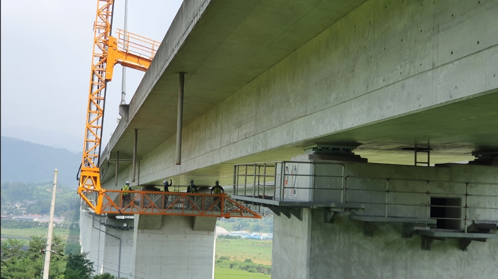 고정대교 정밀안전진단 전경.(사진=국토안전관리원)