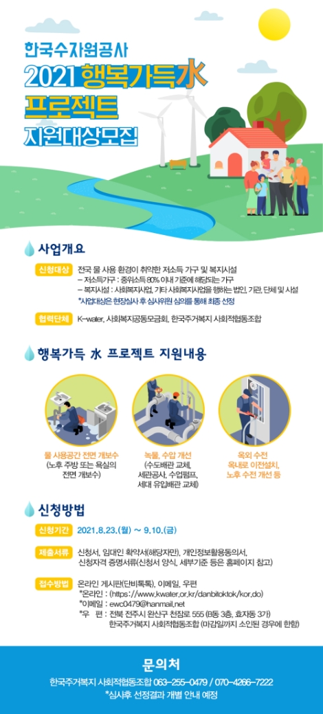 수자원공사, ‘2021 행복가득 수(水) 프로젝트’ 시행