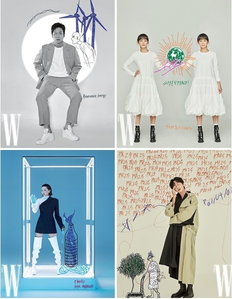 (사진위부터시계방향) 이선균, 윤승아, 이광수, 장윤주.(제공=더블유코리아, 조선희)