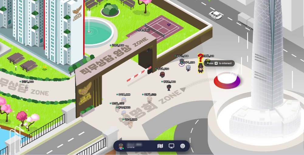 롯데건설 메타버스 채용설명회 내의 직무상담 ZONE.(사진=롯데건설)