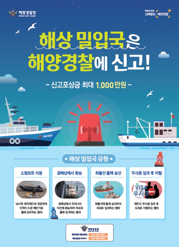 해상밀입국 신고 포스터.(제공=남해지방해양경찰청)
