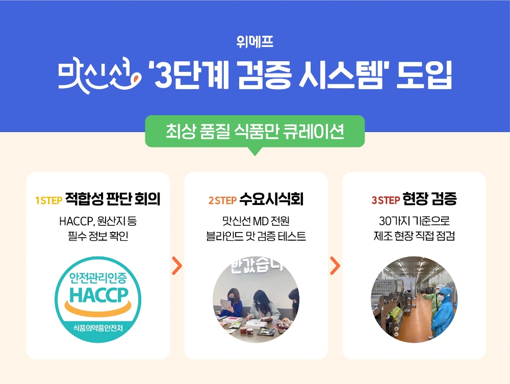 위메프 맛신선, ‘3단계 검증 시스템’ 도입