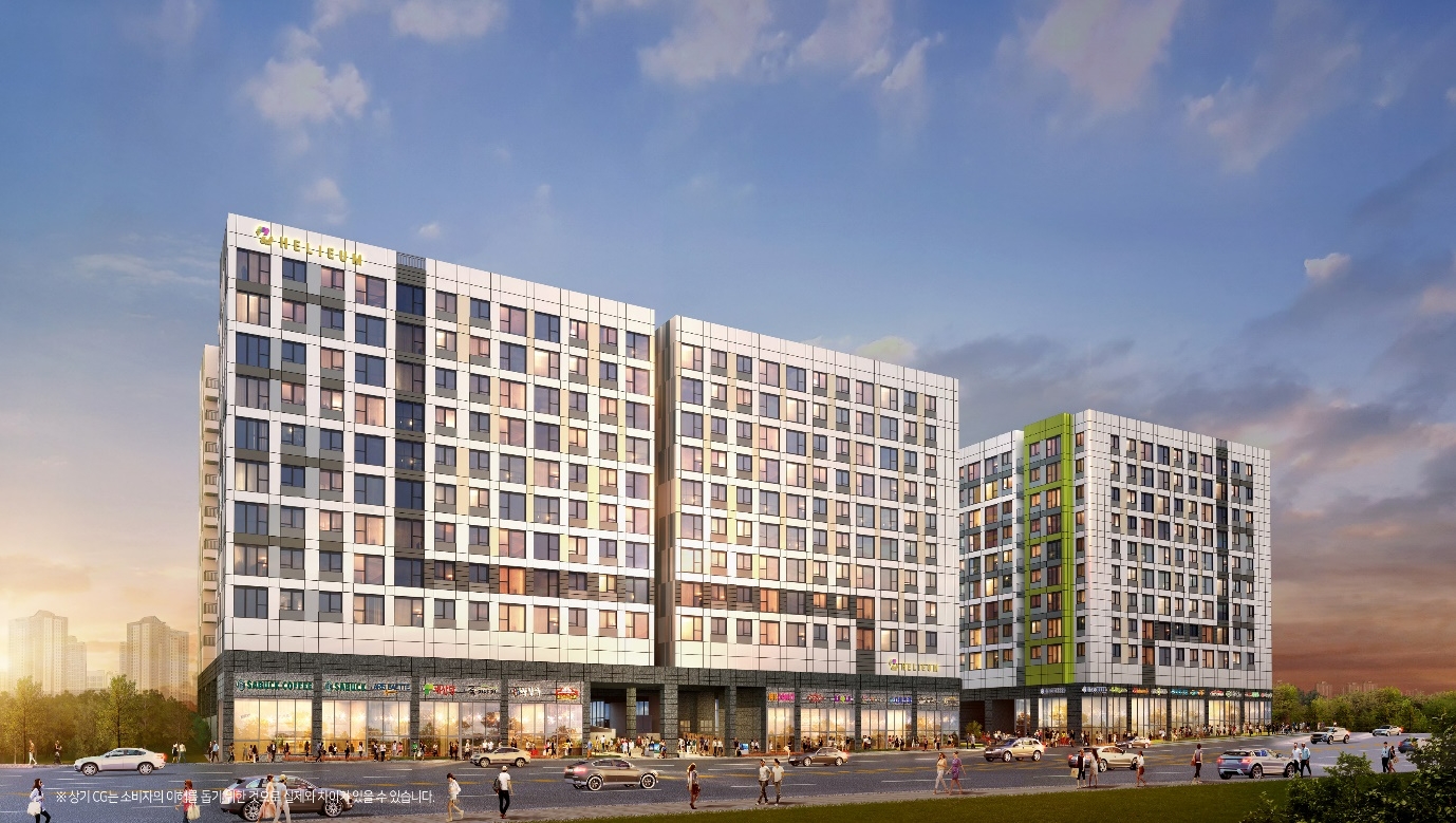 동탄역 헤리움 센트럴 1.2.3차 투시도.(사진=힘찬건설)