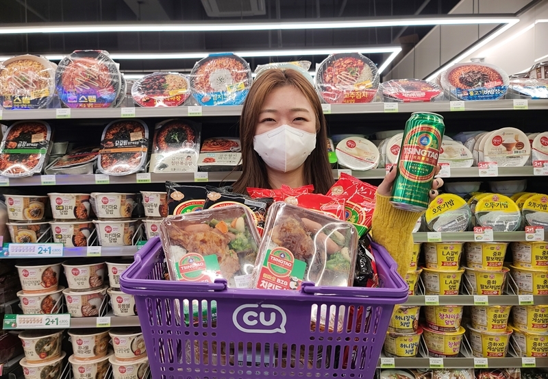 CU, 칭따오 제휴 먹거리 출시