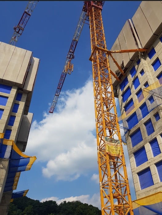 남양주 타워크레인 사고 전경.(사진=국토안전관리원)