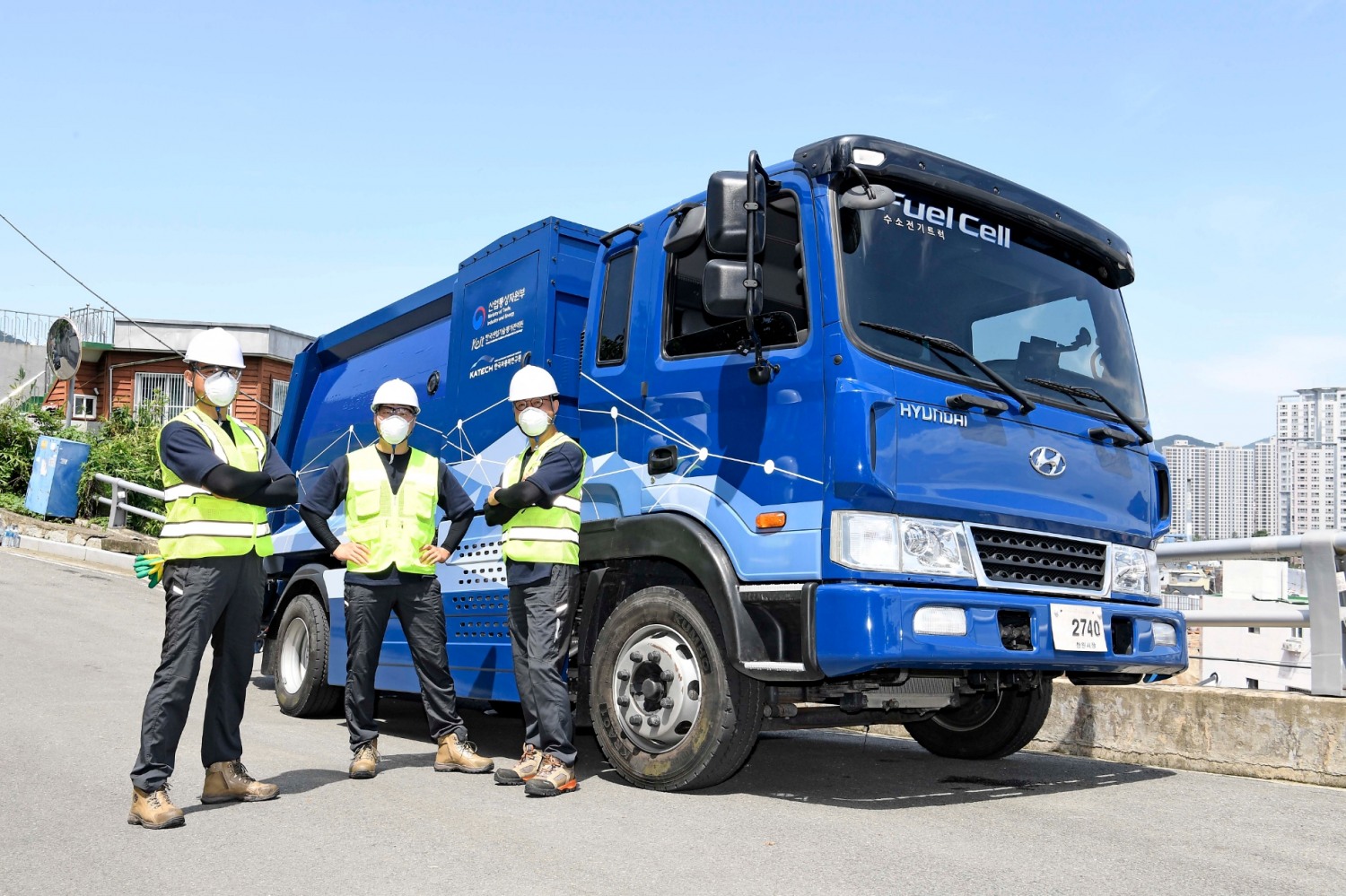 현대자동차그룹이 세계 최초로 개발한 수소청소트럭.(사진=현대자동차그룹)
