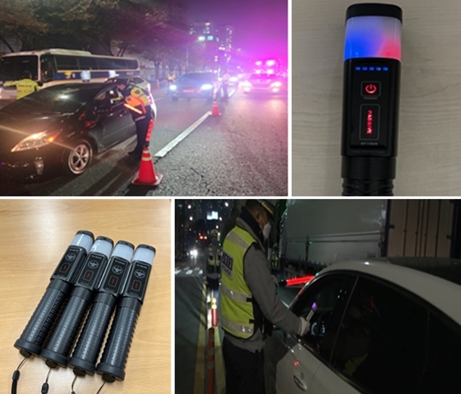 신형복합감지기로 음주단속.(사진제공=대구경찰청)