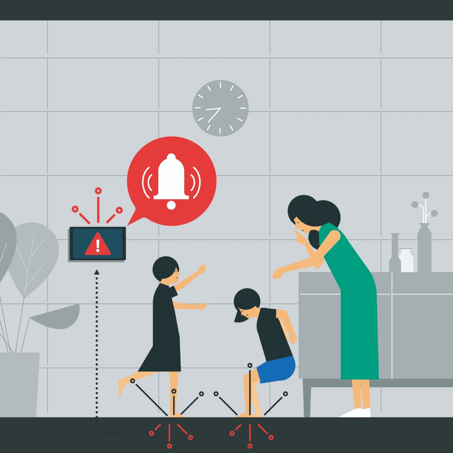 DL이앤씨 층간소음 알리미 시스템, 일정 수준 이상의 층간소음 발생 시 월패드에 알림이 울리게 된다.(사진=DL이앤씨)