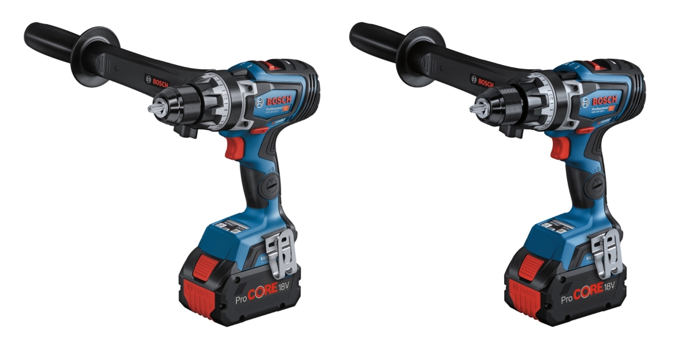 보쉬 충전 드릴드라이버 ‘GSR 18V-150C Professional’(왼쪽)과 충전 임팩트 드릴드라이버 ‘GSB 18V-150C Professional’(오른쪽). (사진=보쉬 전동공구)