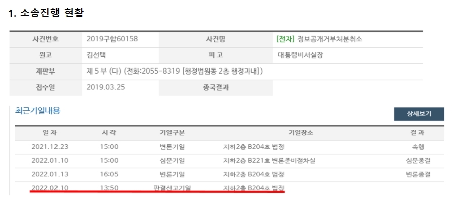 청와대 특수활동비 정보공개소송 제기, 3년만에 첫 선고 예정