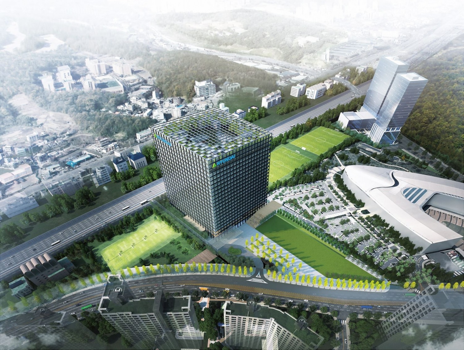 현대중공업그룹이 경기도 판교에 건립 중인 GRC의 조감도.(사진=현대중공업그룹)