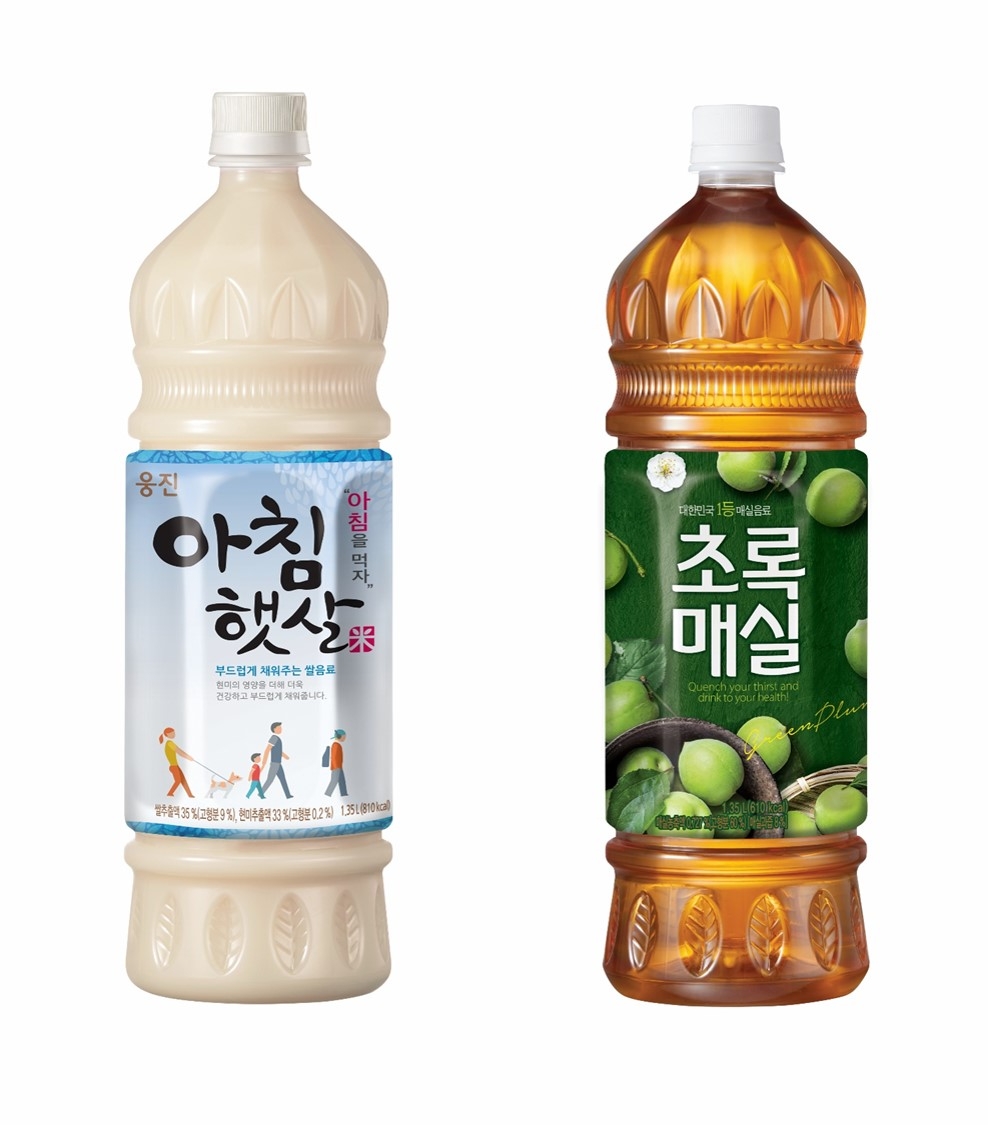 웅진식품, 아침햇살, 초록매실 1.35L 대용량 페트 출시