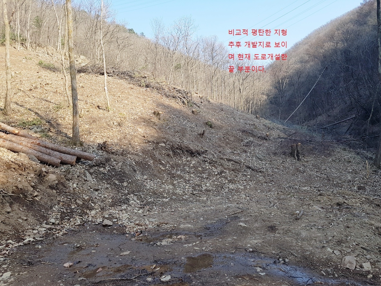 문호리 일대 벌목목적이 아닌 불법개발행위에 준하는 공사가 이루어지고 있는 산지