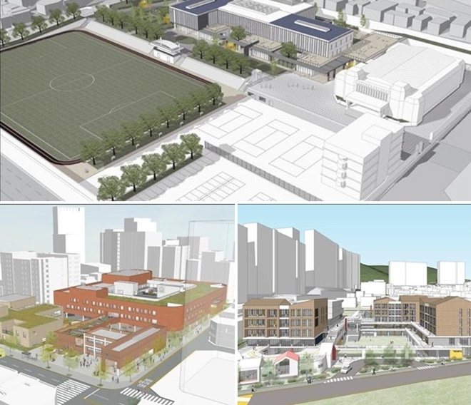(위부터 시계방향) 동래고, 거제초, 전포초 조감도.(제공=부산교육청)