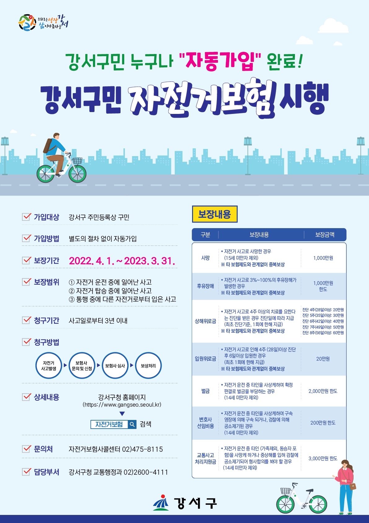 강서구, ‘강서구민 자전거보험’ 시행