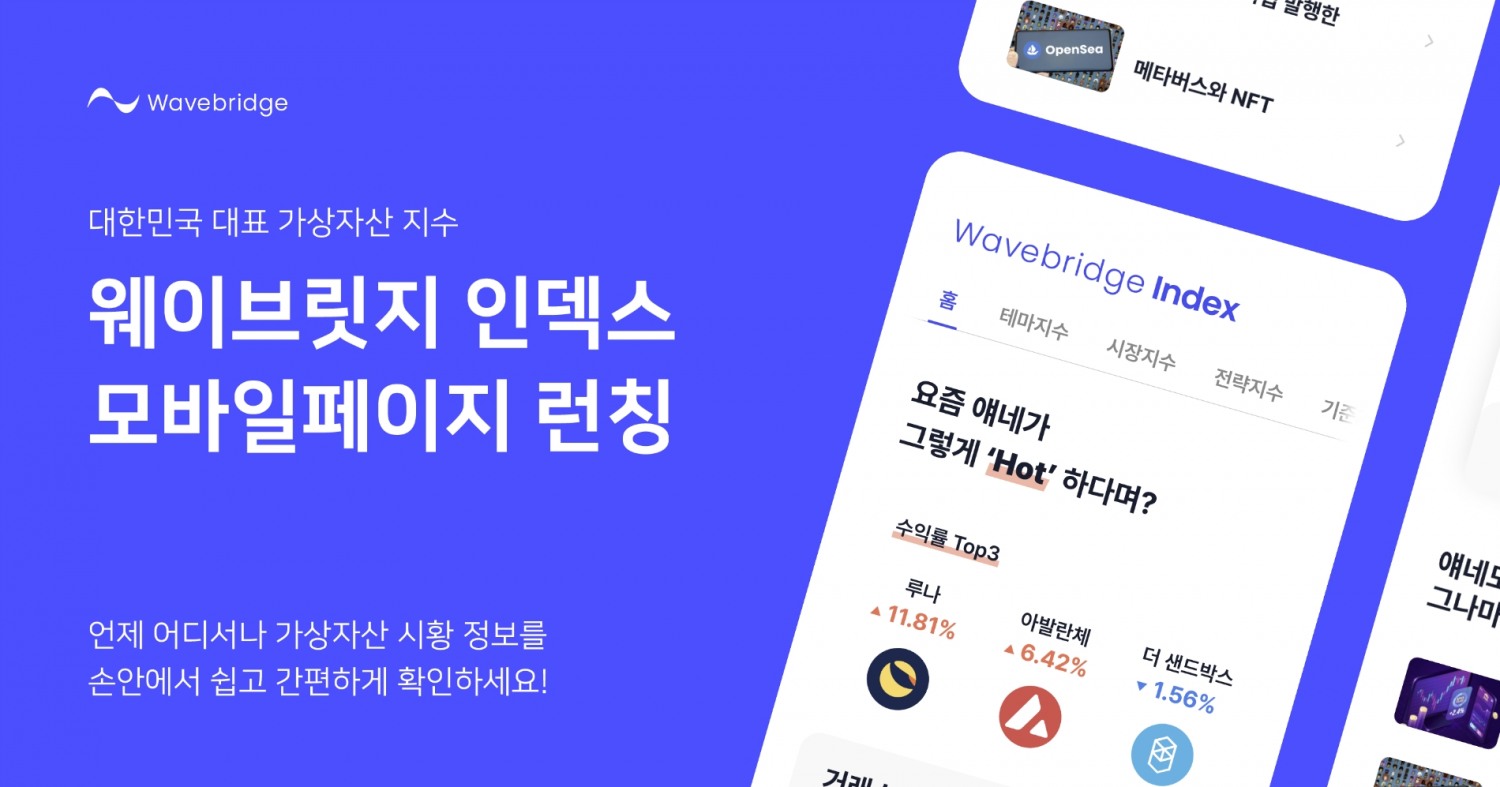 웨이브릿지, 가상자산 시황 간편 확인 모바일 서비스 개시