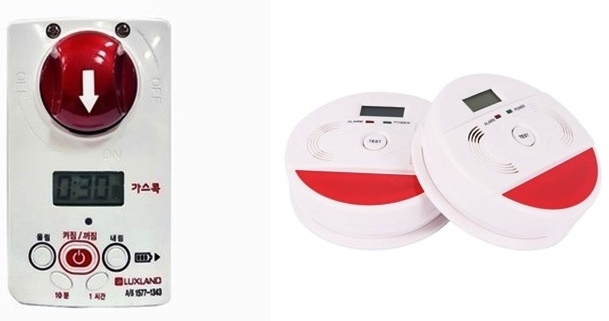 가스타이머콕과 일산화탄소감지기.(제공=부산소방재난본부)