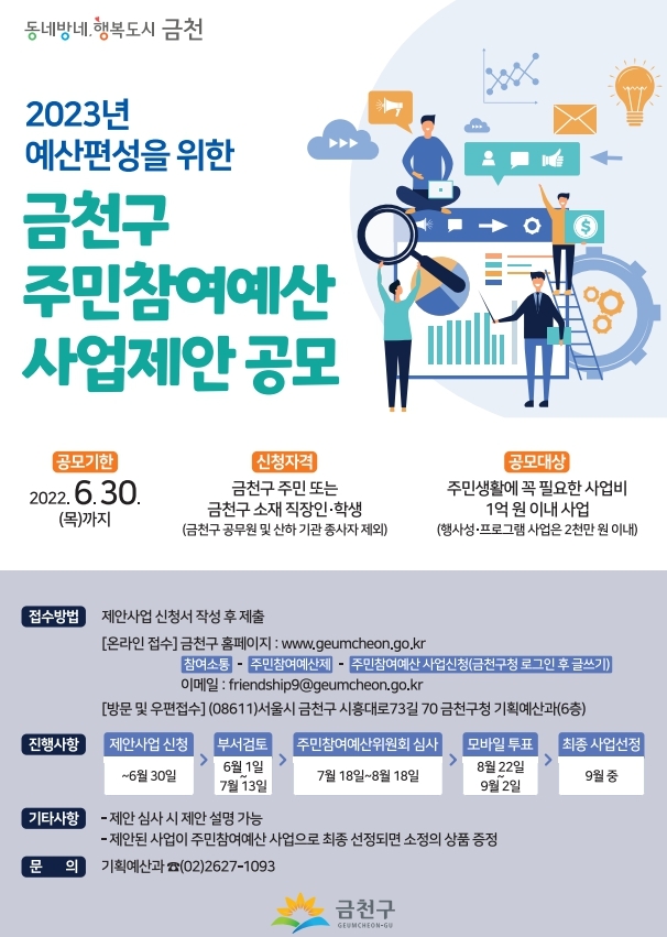 금천구, 주민참여예산 10억 원 주민 제안받아