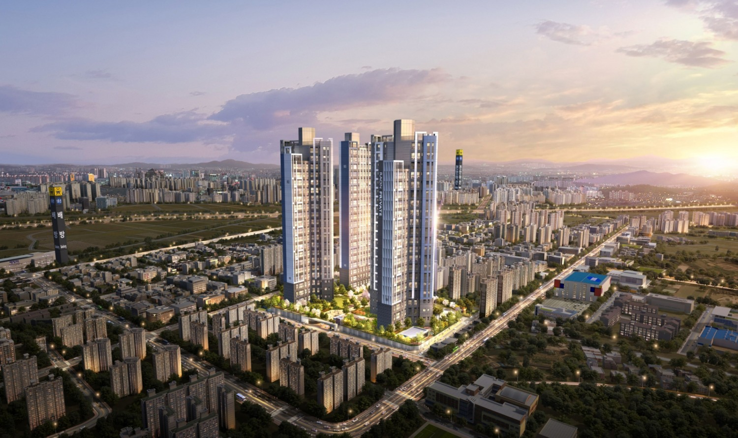 아산배방 라온프라이빗 조감도.(사진=라온건설)