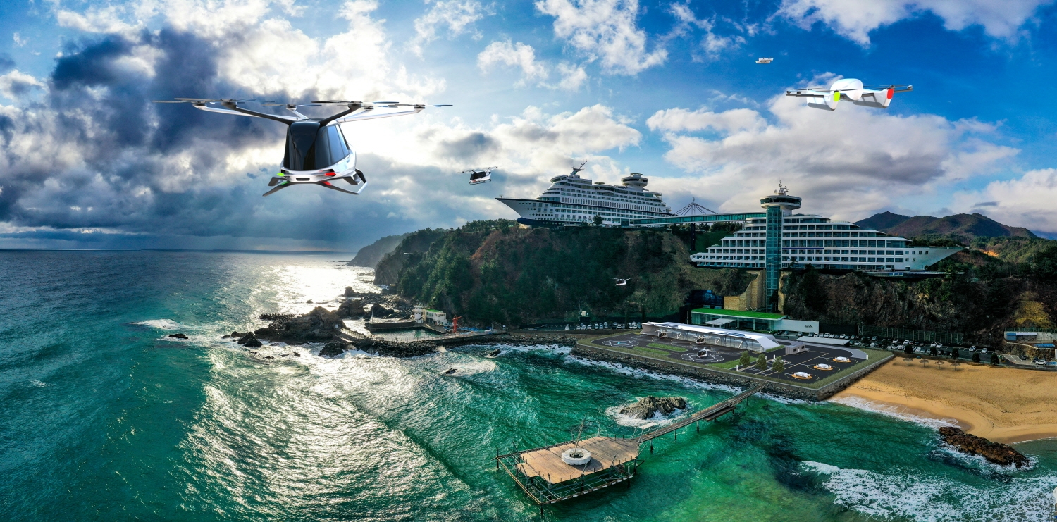 UAM 관광 및 카고드론 활용 버티포트(안).(사진=대우건설)