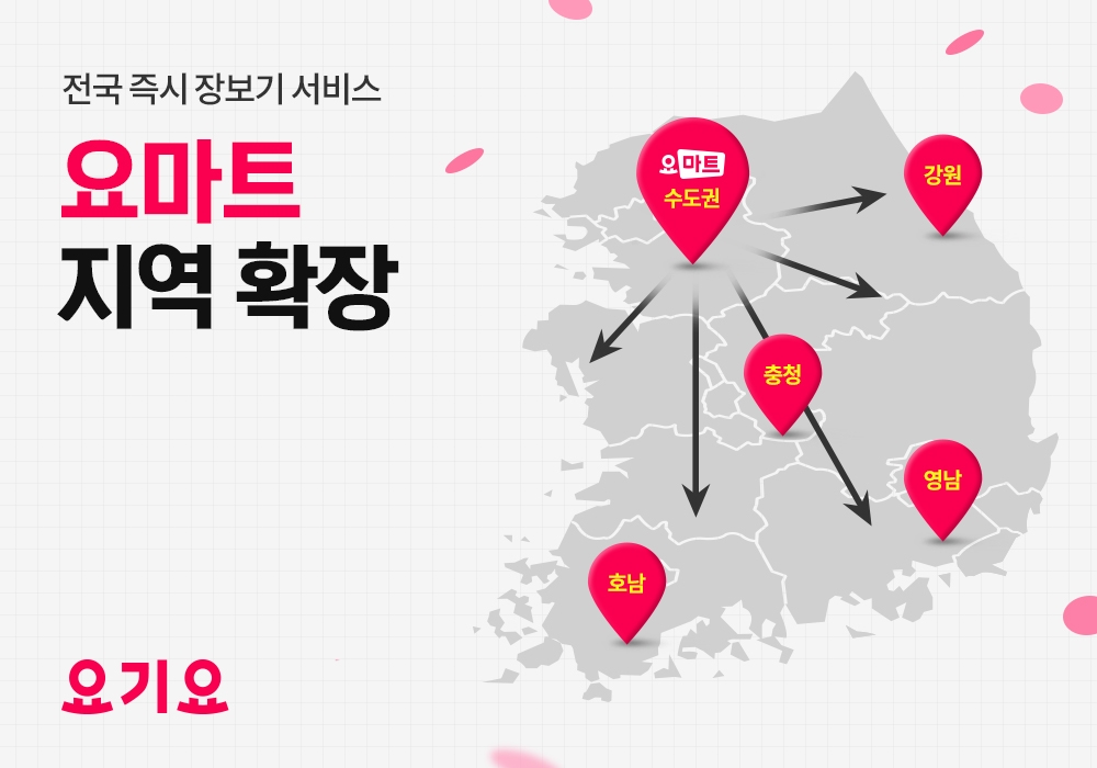 요기요, 전국 즉시 장보기 서비스 ‘요마트’ 대규모 지역 확장