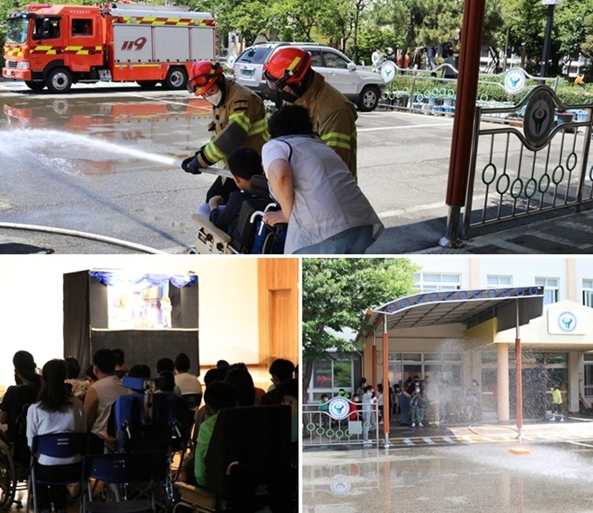 소화기·방수체험, 소방안전인형극.(사진제공=부산소방재난본부)