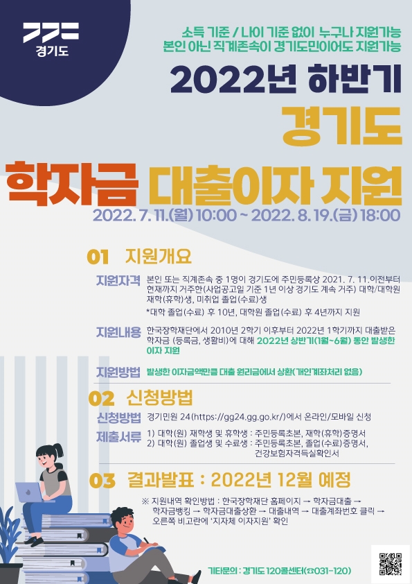 2022년 하반기 경기도 학자금 대출이자 지원사업 안내