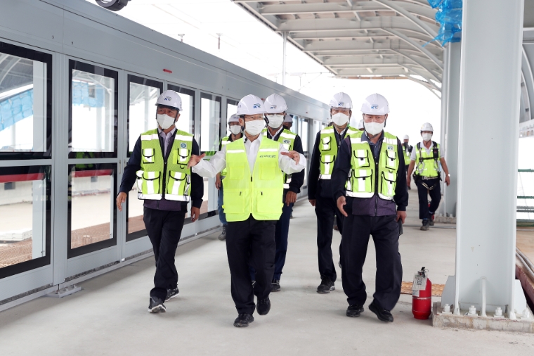 국가철도공단 김한영 이사장, 폭염 대비 서해선 건설현장 특별점검