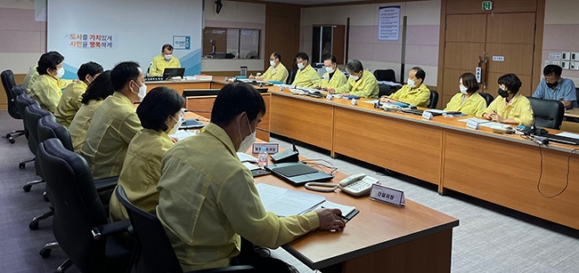군포시 이승일 부시장 재난관련 부서 피해복구상황 긴급 점검 회의 개최