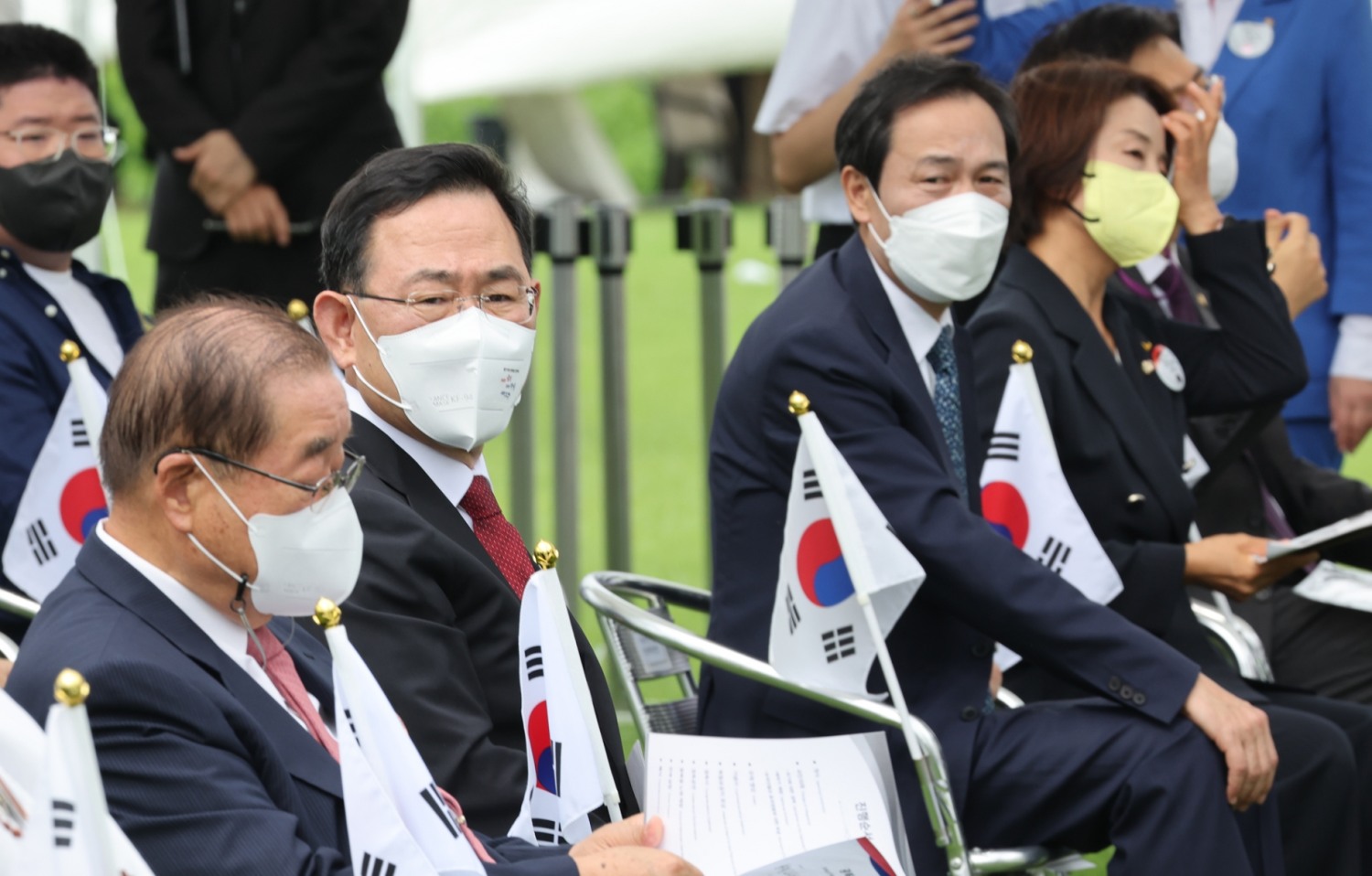 광복절 행사에 참석한 여야 지도부(사진=연합뉴스)