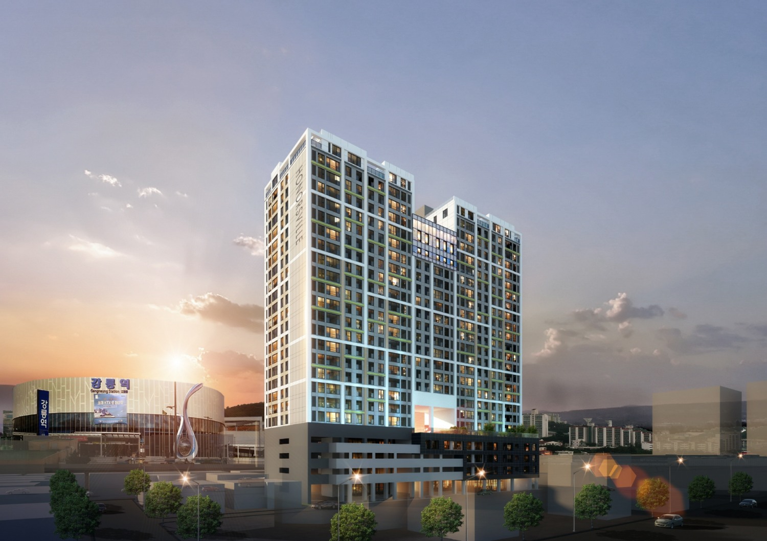 강릉KTX역 경남아너스빌 투시도.