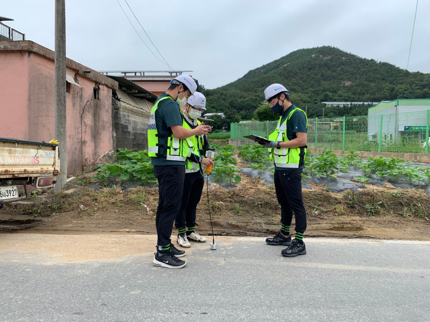 제주도 상수도관 누수탐사 지원 전경.(사진=국토안전관리원)